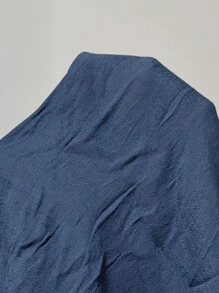 Swim Lushoire Summer Beach Plus Ruffle Hem Tie Shoulder Cover Up Dress - Navy Blue - View 6