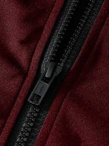 SHEIN 2pcs Casual Color Block Outfit For Teenage Boys Chic Outfits For Autumn/Winter - Red - View 6