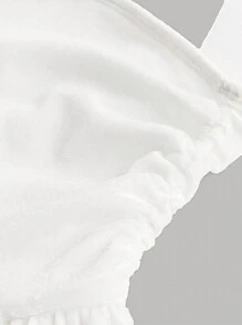 SHEIN Girlism Tween Girls Pleated Sleeveless Strap Ruffled Elegant Velvet Dress