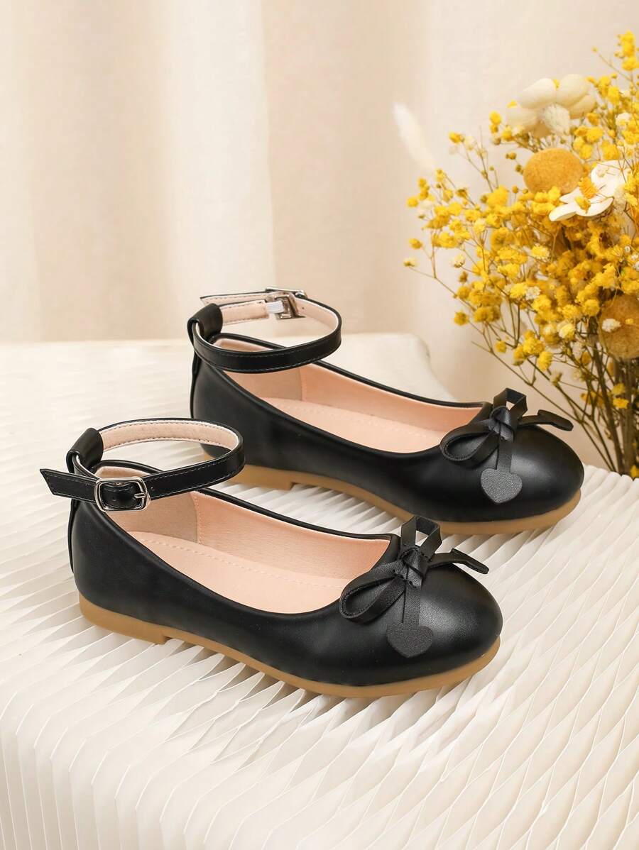 Girls' Casual Fashion Princess Flat Shoes, Spring/Autumn - Black - View 1