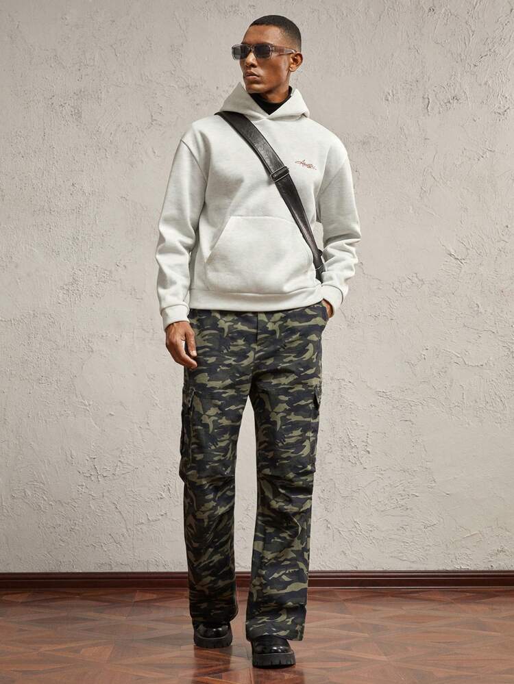 남성용 루즈핏 레터 자수 그레이 니트 캐주얼 후드 스웨트셔츠, 데일리웨어에 적합, 빈티지 라이트 그레이 긴소매 후드티 외출용, 친구, 남편, 남자친구 선물용, 학교, 가을, 겨울용