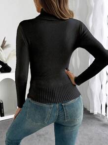 RosyDaze European And American Autumn/Winter Fashionable All-Match High Neck Thickened Seamless Fitted Thermal Knit Undershirt