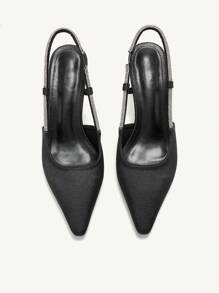 CUCCOO CHICEST Pointy Toe High Heel Black Rhinestone Embellished Fashionable Women Stilettos For Christmas And New Year Holiday Vibe Fall And Winter - Black - View 10