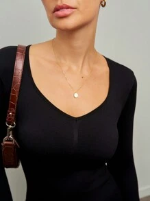 Activina Damen Langarm Lässig Nahtlos Sport Kleid mit Schlitz Saum, schwarz, für den täglichen Gebrauch und Tanzen