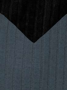 Calvaya Rozmiar Plus Damski Sznurówka Łączenie Kolorowe bloki Bluzy