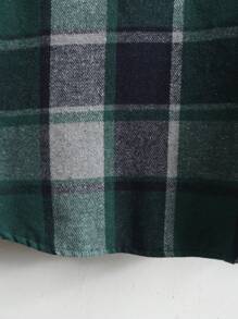 Manfinity Homme Men's Button Front Long Sleeve Plaid Shacket, Casual Daily Wear, Fall, Winter Warm - Multicolor - View 3