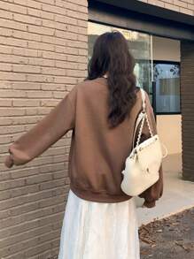 DAZY Áo nỉ thể thao ngày lễ tình nhân dễ thương dành cho nữ, Quần áo mùa xuân/hè, mùa thu - màu nâu - Xem 7