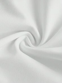 SHEIN ICON Women's Solid Color Mesh Splicing Shoulder Padded Wire-Rim Cropped Top - White - View 4