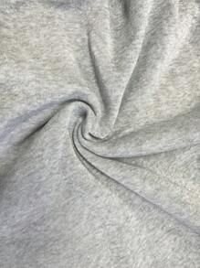 SHEIN Essnce Áo nỉ cổ tròn in họa tiết tôm hùm cho nữ mùa đông - Màu Xám nhạt - Xem 5