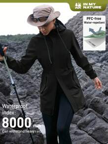 In My Nature 女士纯色长袖口袋休闲连帽户外夹克