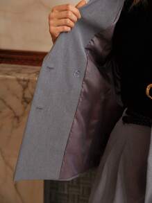 MOTF PREMIUM STRUCTURED DOUBLE BREASTED BLAZER - Grey - View 9