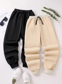 SHEIN Tween Boys' Casual Versatile Drawstring Sweatpants - Multicolor - View 1