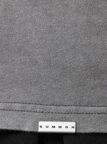 SUMWON 超大号针织背心，带有醒目的图形印花文字，社会街头服饰，篮球无袖肌肉 T 恤，健身节，城市设计