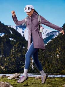 In My Nature Women's Solid Color Thermal Lined Zip-Up Hooded Outdoor Jacket - Purple - View 11