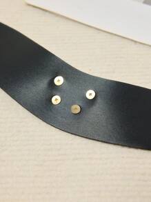 Women's Leather Collar Lingerie Accessory - Black - View 3