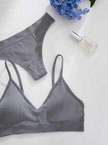 6pcs/Set Seamless Wireless Thong Panty, Casual Series