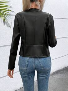 Calvaya Zip Up Jacket Fall Winter Cloth For Women - Black - View 3