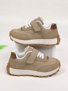 1 双儿童休闲舒适户外运动鞋，适合男孩和女孩，适合所有季节 - 杏色 - 查看 5