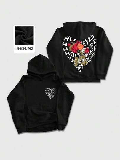 Street Life Valentine's Day Couple Sweatshirt With Romantic Graphic Prints: Love, Kisses, Hearts, Flowers, Butterflies, And Other Festive Designs