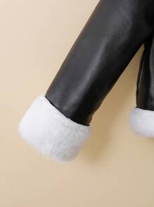 SHEIN Leuk en warm babymeisjesjack met fleecekraag, herfst/winter