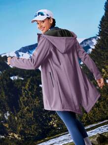 In My Nature Women's Solid Color Thermal Lined Zip-Up Hooded Outdoor Jacket - Purple - View 10