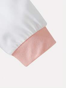 2pcs Young Girls Set: Faux Pearl Decor Long Sleeve Shirt And Flared Flare Pants, Spring/Autumn