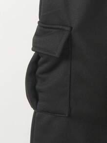 SHEIN 2 Stücke/Set Baby Jungen Langarm Hoodie & Lange Hose Set, Floral & Dreieck Fleece Trainingsanzug