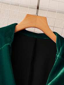 GlowEve Women's Autumn/Winter Fashion Velvet Suit Set Fall Cloth For Women - Dark Green - View 3