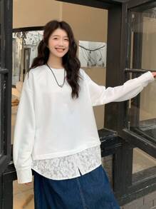 DAZY 女士甜美运动卫衣，适合春夏季、情人节、秋季服装 - 白色 - 查看 4
