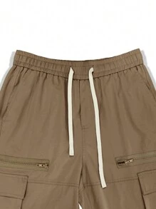 Manfinity Roghcode Men Flap Pocket Side Cargo Pants Loose Stylish - Camel - View 7