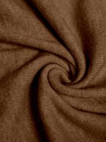 SHEIN Clasi Suéter de punto casual de manga larga con hombros abiertos para mujer de talla grande, suéter de punto de otoño/invierno