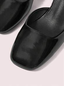 CUCCOO DOLLMOD Women Mary Jane Square Toe High Heel Shoes With Thick Strap Buckle, Black Spring Shoes Spring Break Easter - Black - View 4