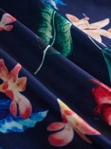 EMERY ROSE Women's Spring And Autumn Tropical Plant Printed Zipper Front Casual Baseball Jacket Fall Winter Cloth For Women - Multicolor - View 7