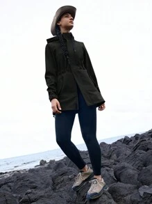 In My Nature 女士纯色长袖口袋休闲连帽户外夹克