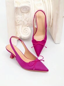 CUCCOO CHICEST Eleganti sandali da donna con punta appuntita e tacco alto, slacciati sul retro, con mini fiocco, scarpe da vestire  di colore grazioso, adatte per appuntamenti/San Valentino