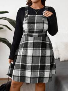 Calvaya Đầm và áo đơn giản dây đeo bản rộng cỡ lớn, thiết kế tối giản, bộ 2 món thường ngày - Xám - Xem 5