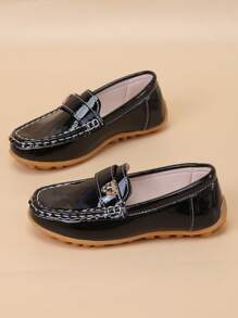 儿童时尚休闲豹纹一脚蹬软底舒适平底乐福鞋