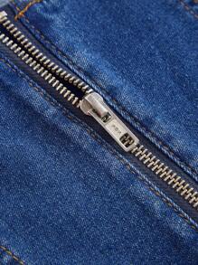 SHEIN Teen Girl Rhinestone Star Decor Blue Denim Camisole Top