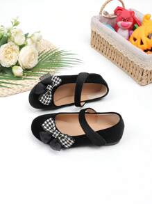 Girls' Fashion Bowknot Plush Soft Bottom Flats, Princess Shoes, New Versatile Flat Shoes
