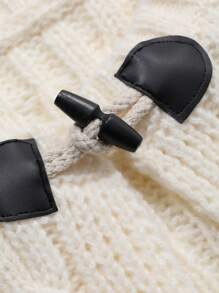 FRIFUL Chaleco de punto suelto y casual con botones frontales de unicolor, a cuadros para otoño/invierno para mujer - Albaricoque - Ver 8