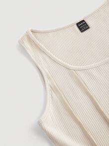 SHEIN MOD 2pcs Asymmetrical Casual Women Sweatshirt Set, Gray - Mocha Brown - View 5