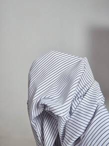 SHEIN X ELOISA & ORSON SHEIN MOD Camisa de manga larga asimétrica con diseño cruzado y lazo en la espalda, estilo vaquera para Acción de Gracias