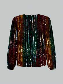 Glamance Warp Atelie Bluse extra-large, multicolore, con maniche extra lunghe, con risvolto, casual, con stampa all-over, abiti estivi semplici e casual da donna per uscire, cime estive