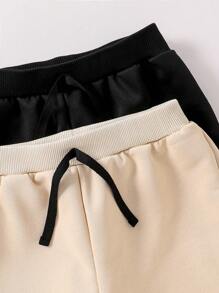 SHEIN Tween Boys' Casual Versatile Drawstring Sweatpants - Multicolor - View 4