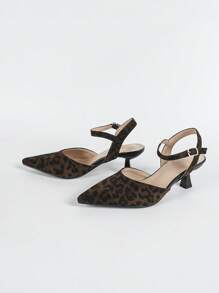 CUCCOO BIZCHIC 女士尖头豹纹低跟性感高跟鞋 - 彩色 - 查看 8