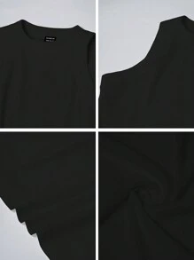 Zielony Áo ba lỗ thông thường màu trơn cho nữ cho mùa hè - màu đen - Xem 8