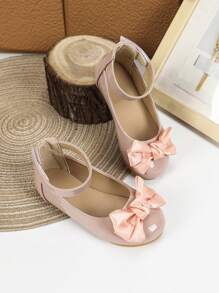 1 Pair New Fashionable Flat Ballroom Casual Leather Shoes, Suitable For Female Students, Girls, Comfortable Outdoor Footwear - Pink - View 6