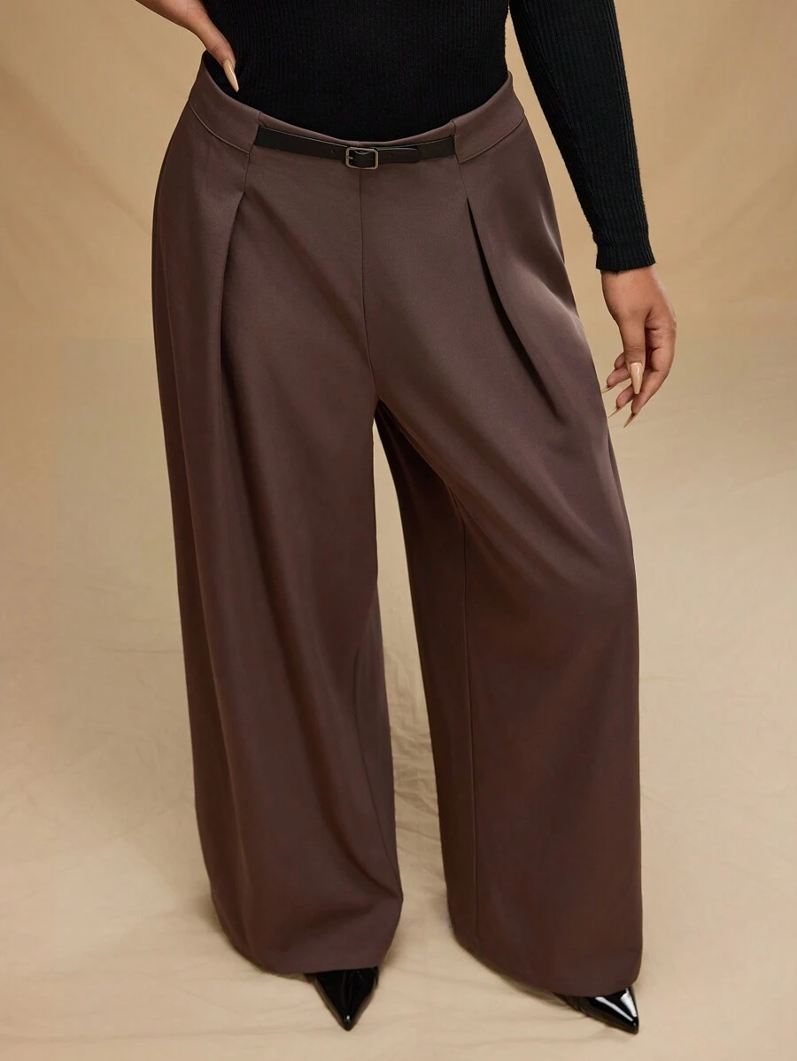 Forever 21 大码休闲纯色阔腿裤