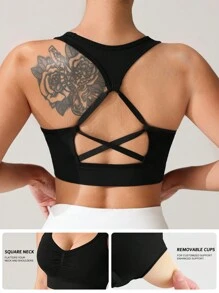 SHEIN Sport Studio Damen einfarbige ärmellose Lässig Bluse mit Cut-outs, Alltagsmode