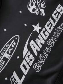 青少年男孩休闲凉爽舒适长袖连帽衫和裤子套装 - 深灰色 - 查看 6